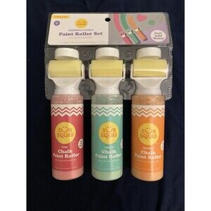 Sun Squad Sidewalk Chalk Paint Roller Set | Pink, Green, Orange Colors